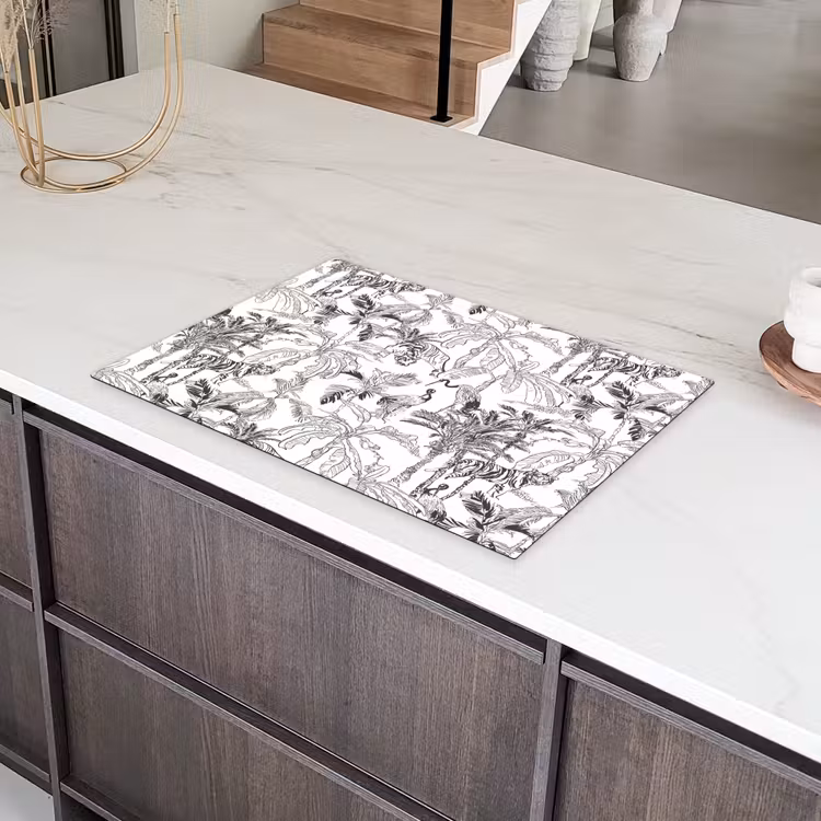 Tijger - Oerwoud - Grijs Inductie beschermer vinyl 3mm klein 276 -sfeer8