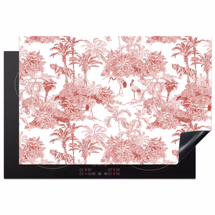 Tijger - Jungle - Natuur - Rood Inductie beschermer vinyl 3mm klein 276 -3d
