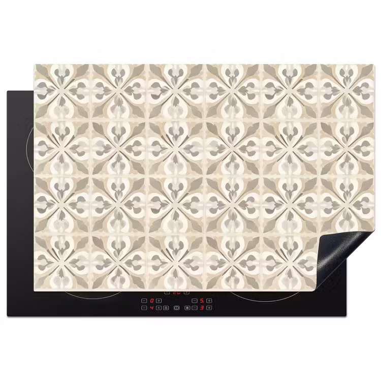 Tegel - Motief - Beige Inductie beschermer vinyl 3mm klein 276 -3d