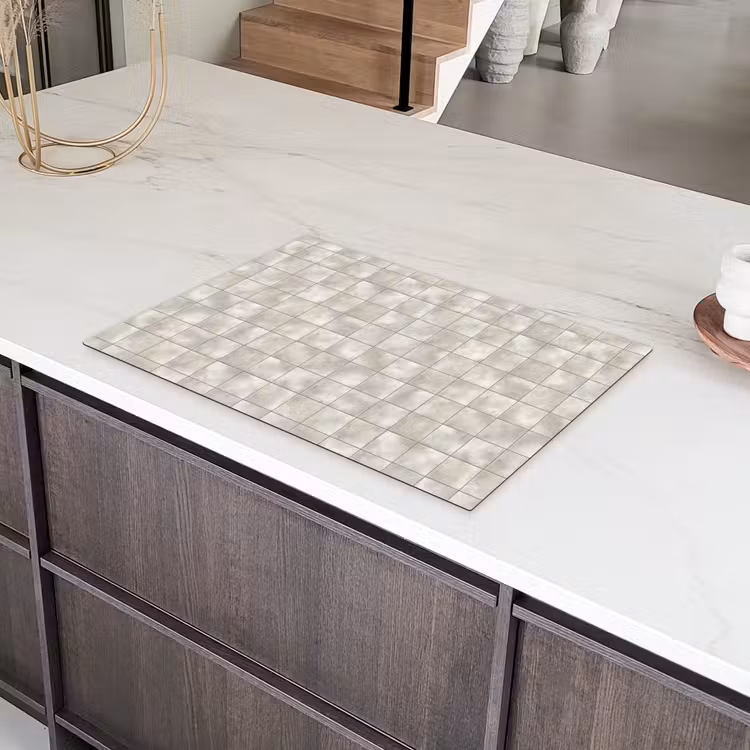 Tegels - Natuurlijk - Grijs Inductie beschermer vinyl 3mm klein 276 -sfeer8