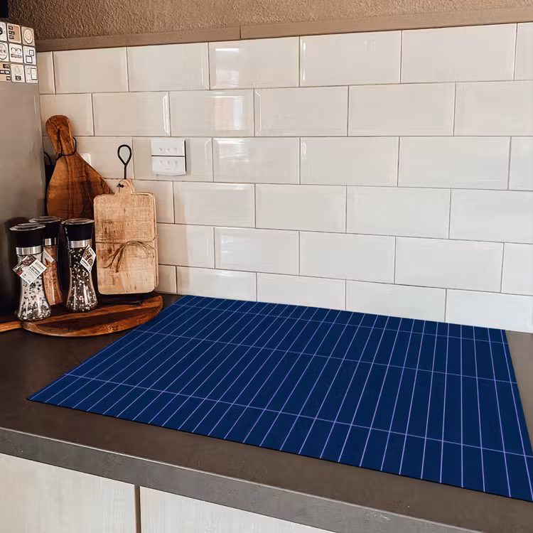 Tegels - Langwerpig - Blauw Inductie beschermer vinyl 3mm klein 276 -sfeer3