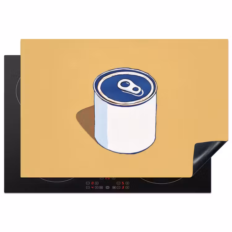 Blikje - Minimalistisch - Blauw - Illustratie Inductie beschermer vinyl 3mm klein -3d