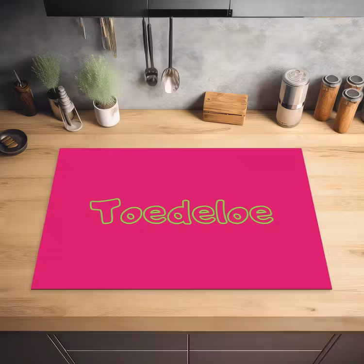 Toedeloe - Groen - Roze Inductie beschermer vinyl 3mm klein -sfeer5
