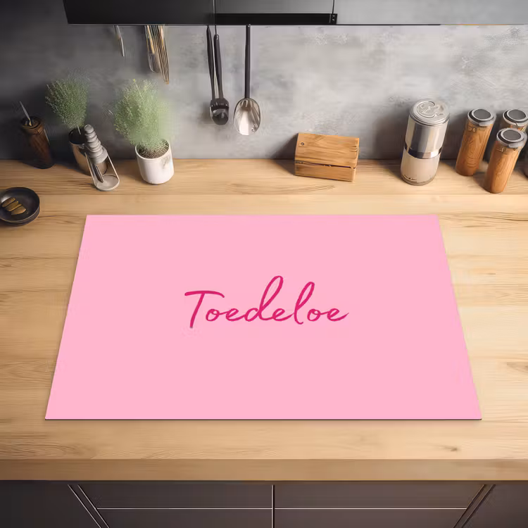 Toedeloe - Roze - Minimalistisch Inductie beschermer vinyl 3mm klein -sfeer5