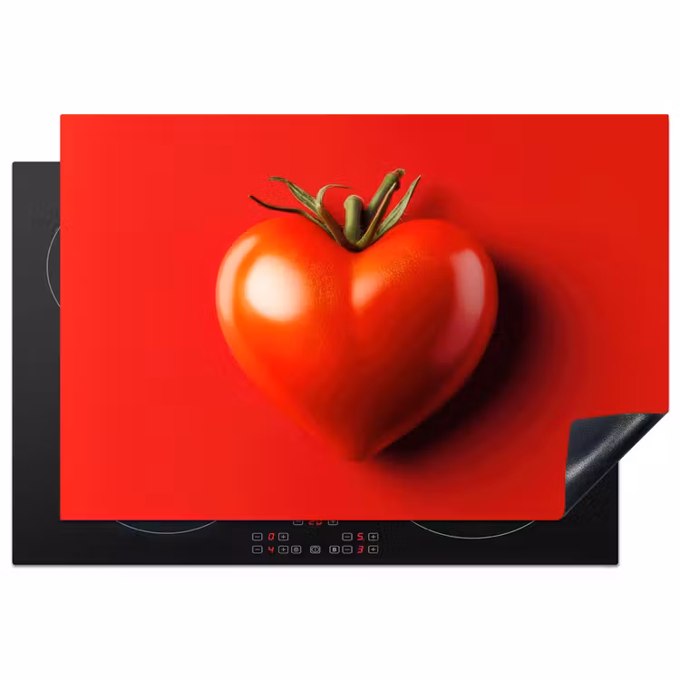 Tomaat - Rood - Hart Inductie beschermer vinyl 3mm klein -3d