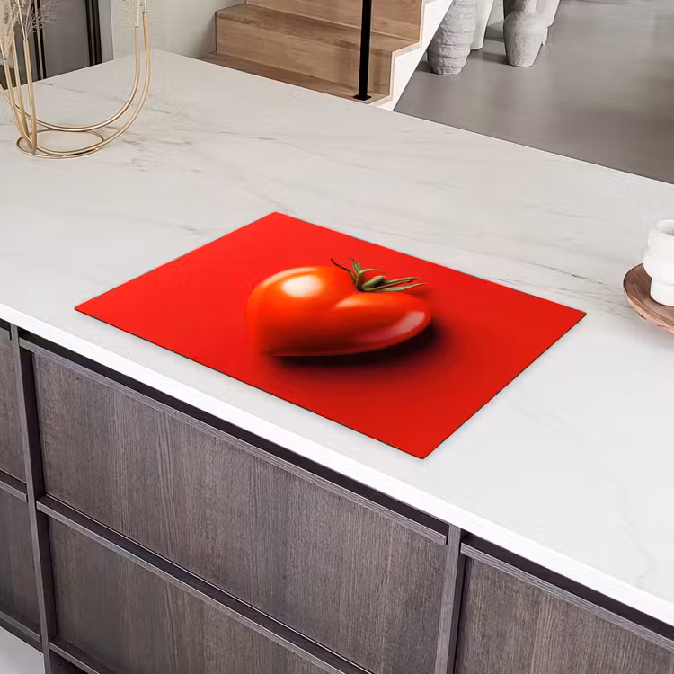 Tomaat - Rood - Hart Inductie beschermer vinyl 3mm klein -sfeer8