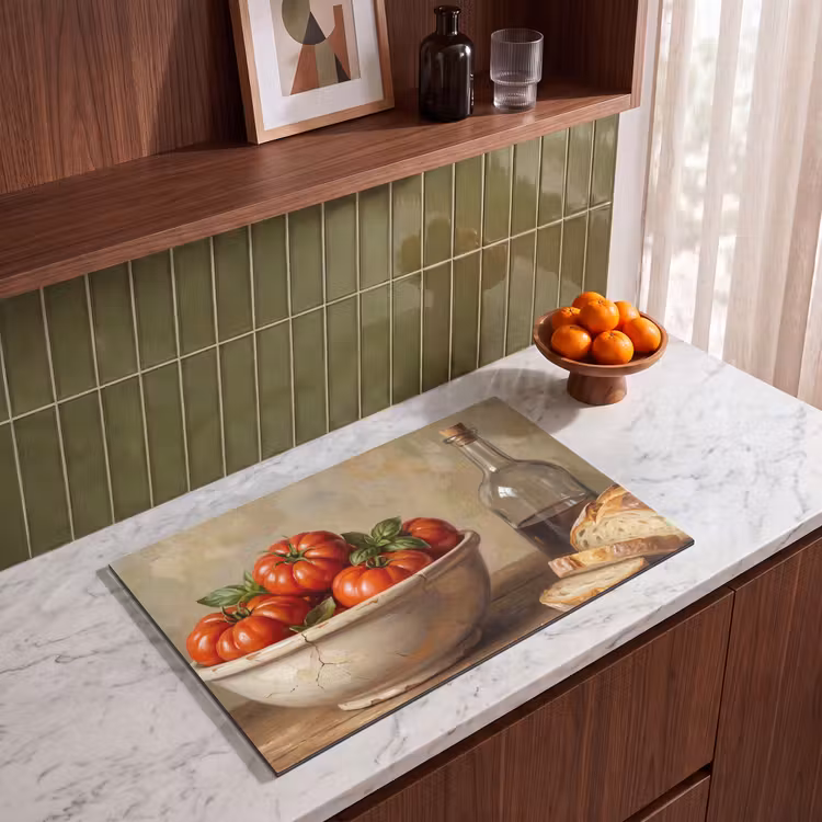 Induction Hob Cover - Tomatoes - Bowl - Food - Tomaten - Kom - Eten Inductie beschermer vinyl 3mm klein
