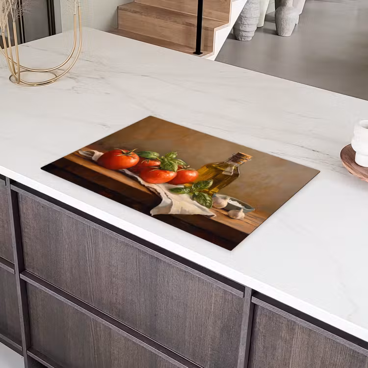 Tomaten - Olijfolie - Stilleven Inductie beschermer vinyl 3mm klein -sfeer8
