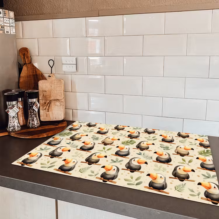 Toekans - Exotisch - Kleurrijk Inductie beschermer vinyl 3mm klein 276 -sfeer3