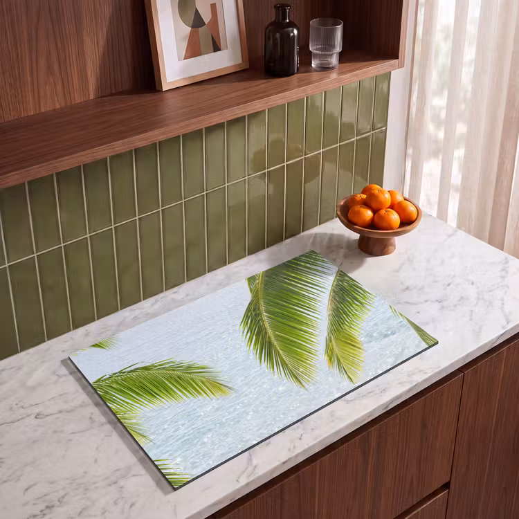 Boom - Bladeren - Water - Tropisch - Groen Inductie beschermer vinyl 3mm klein -sfeer8