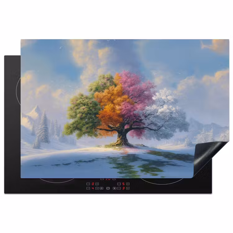 Boom - Seizoenen - Winter - Landschap Inductie beschermer vinyl 3mm klein -3d