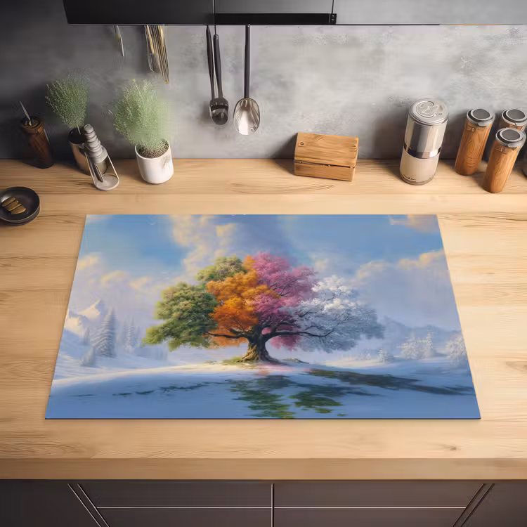 Boom - Seizoenen - Winter - Landschap Inductie beschermer vinyl 3mm klein -sfeer5