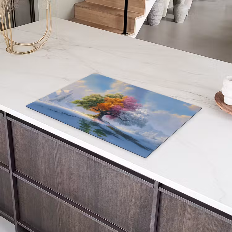 Boom - Seizoenen - Winter - Landschap Inductie beschermer vinyl 3mm klein -sfeer8