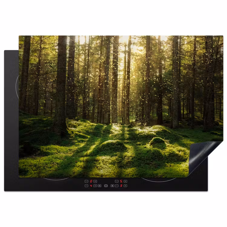 Bomen - Bos - Mos - Planten - Zon - Natuur Inductie beschermer vinyl 3mm middel -3d