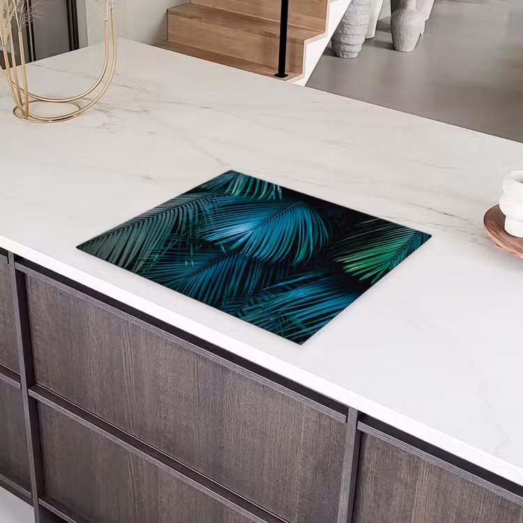Inductie beschermer - Inductie afdekplaat - Tropical - Jungle - Bladeren - Groen Inductie beschermer vinyl 3mm groot -sfeer8