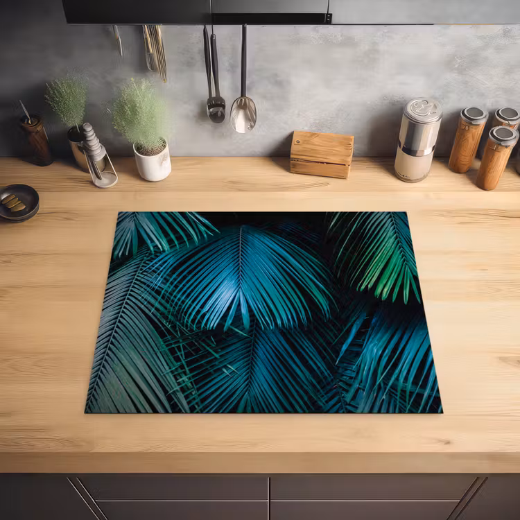 Inductie beschermer - Inductie afdekplaat - Tropical - Jungle - Bladeren - Groen Inductie beschermer vinyl 3mm groot -sfeer5