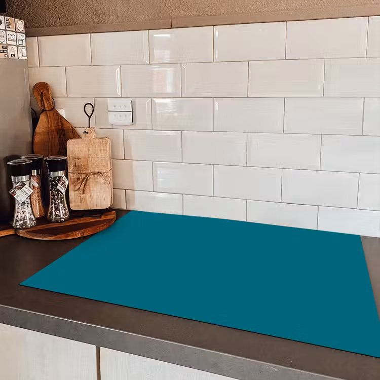 Tropical - Peacock - Blauw Inductie beschermer vinyl 3mm klein 276 -sfeer3