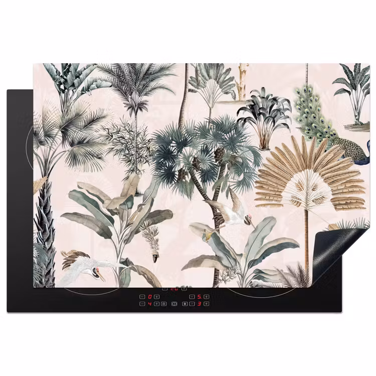 Tropisch - Bomen - Bladeren - Jungle Inductie beschermer vinyl 3mm klein -3d