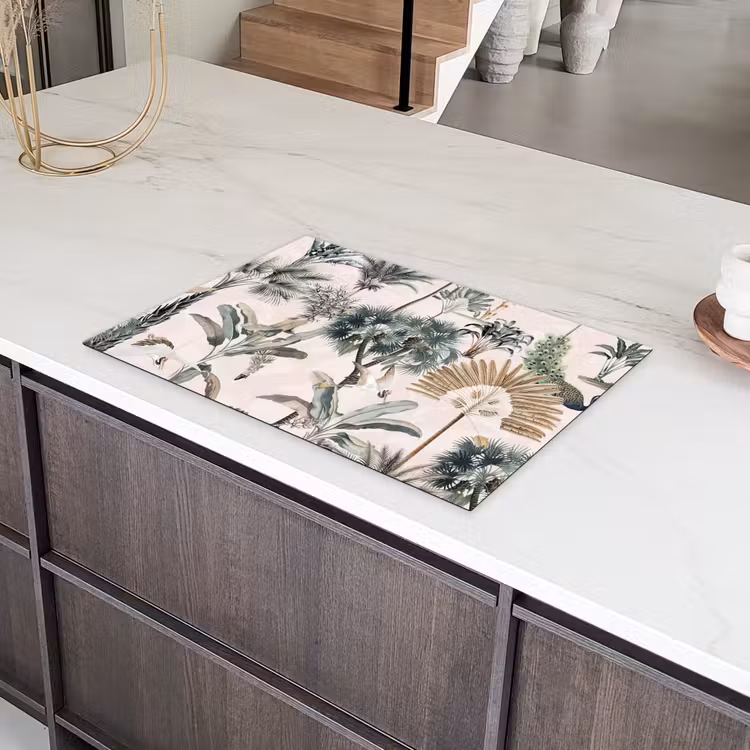 Tropisch - Bomen - Bladeren - Jungle Inductie beschermer vinyl 3mm klein -sfeer8