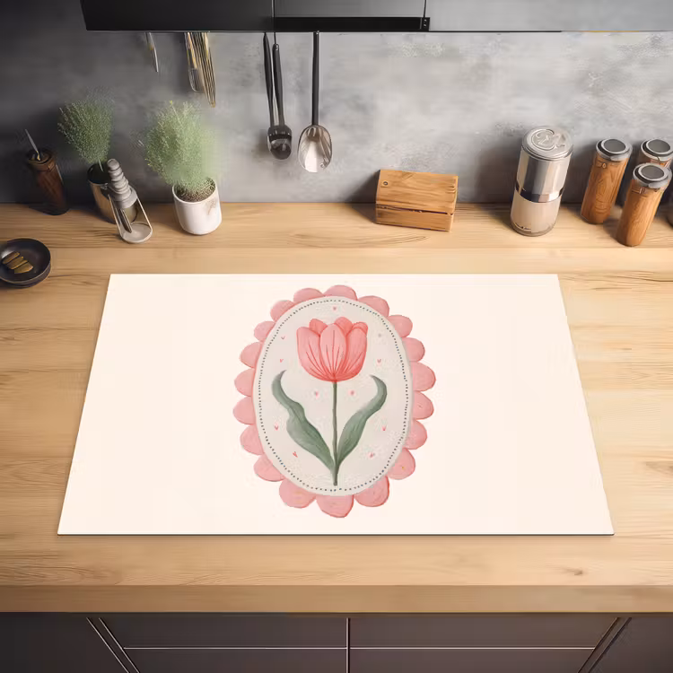 Tulp - Lijst - Ovaal - Illustratie Inductie beschermer vinyl 3mm klein -sfeer5