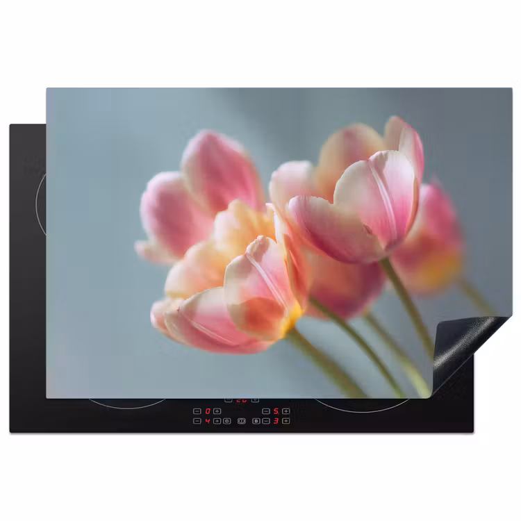 Tulpen - Roze - Stelen Inductie beschermer vinyl 3mm klein -3d