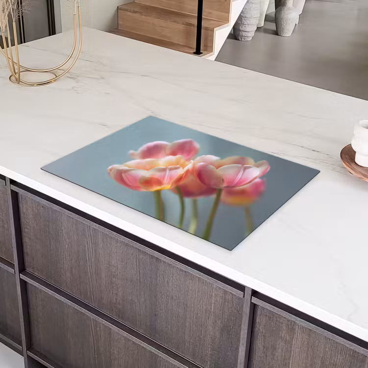Tulpen - Roze - Stelen Inductie beschermer vinyl 3mm klein -sfeer8