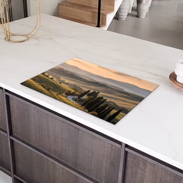 Toscaans - Landschap - Heuvels Inductie beschermer vinyl 3mm klein -sfeer8