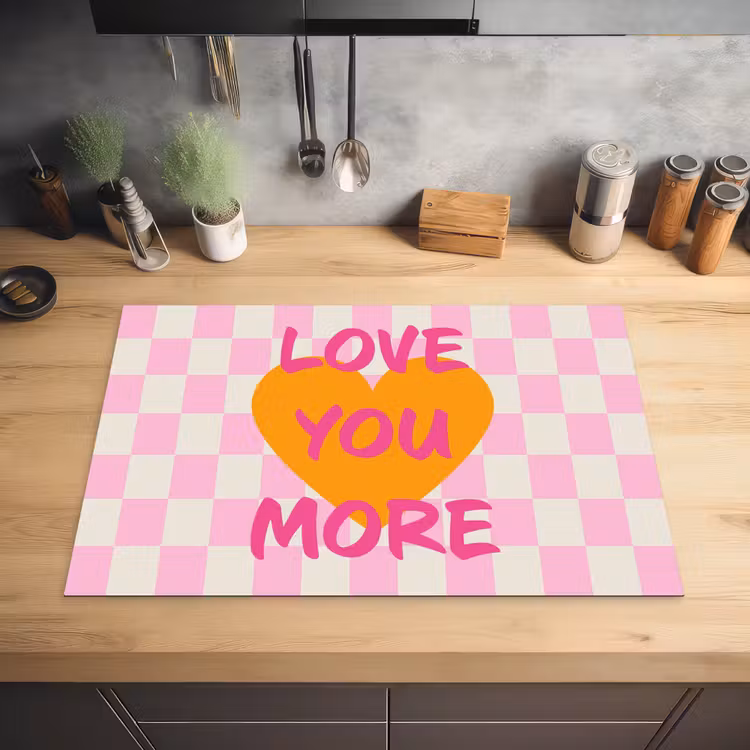 Valentijn - Love - Roze - Oranje Inductie beschermer vinyl 3mm klein -sfeer5