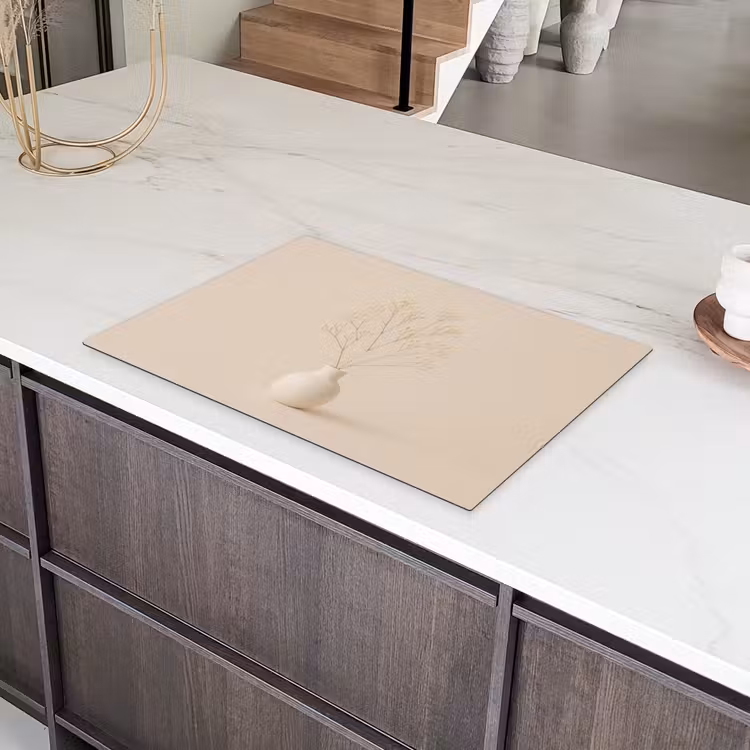Vaas - Takken - Bloemetjes - Wit Inductie beschermer vinyl 3mm klein -sfeer8
