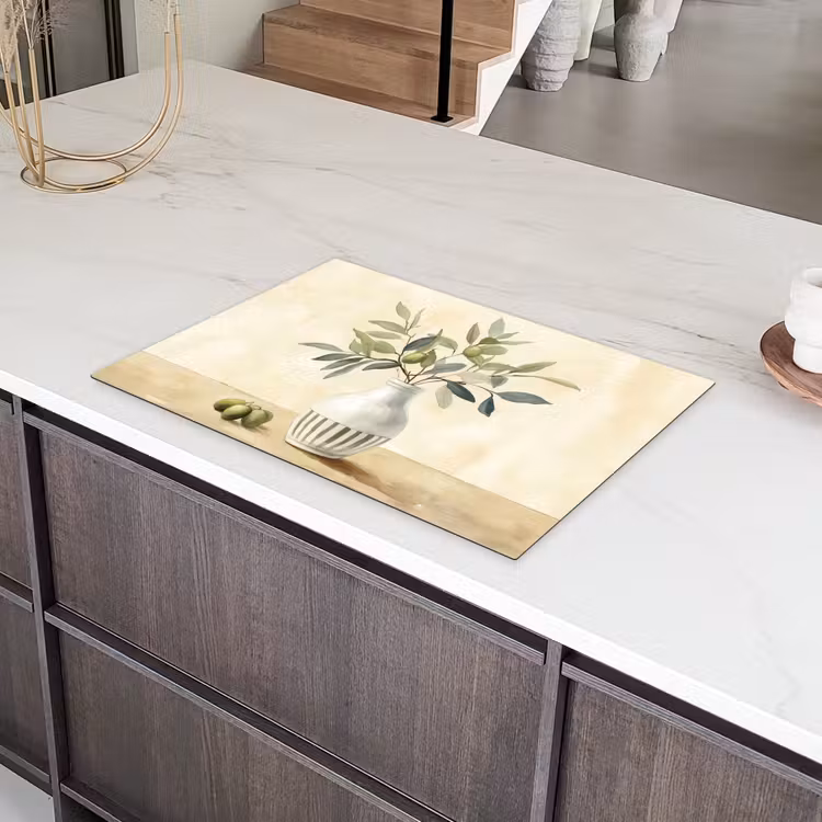 Vaas - Keramiek - Olijftakken Inductie beschermer vinyl 3mm klein -sfeer8