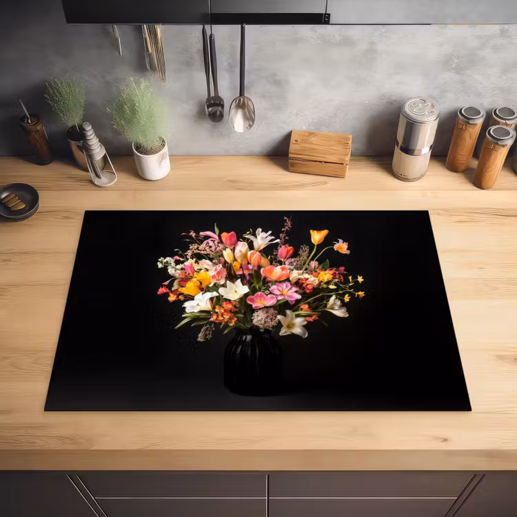 Vaas - Bloemen - Tulpen Inductie beschermer vinyl 3mm klein -sfeer5