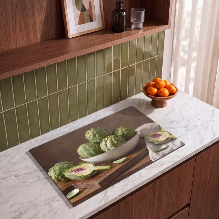 Induction Hob Cover - Vegetables - Artichoke - Kitchen - Groenten - Artisjok - Keuken Inductie beschermer vinyl 3mm klein