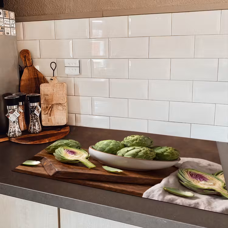 Induction Hob Cover - Vegetables - Artichoke - Kitchen - Groenten - Artisjok - Keuken Inductie beschermer vinyl 3mm klein