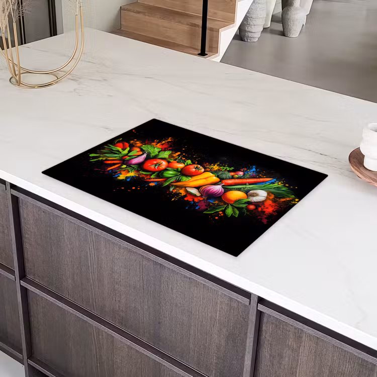 Groente - Eten - Kruiden - Graffiti - Koken Inductie beschermer vinyl 3mm klein -sfeer8