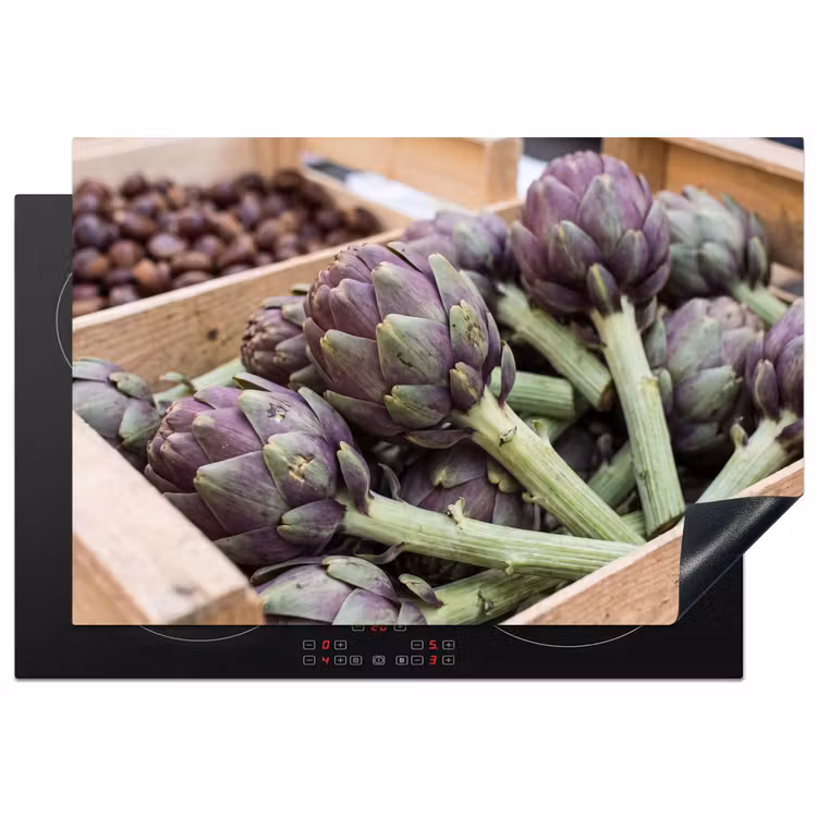 Induction Hob Cover - Vegetables - Market - Fresh - Groenten - Markt - Vers Inductie beschermer vinyl 3mm klein