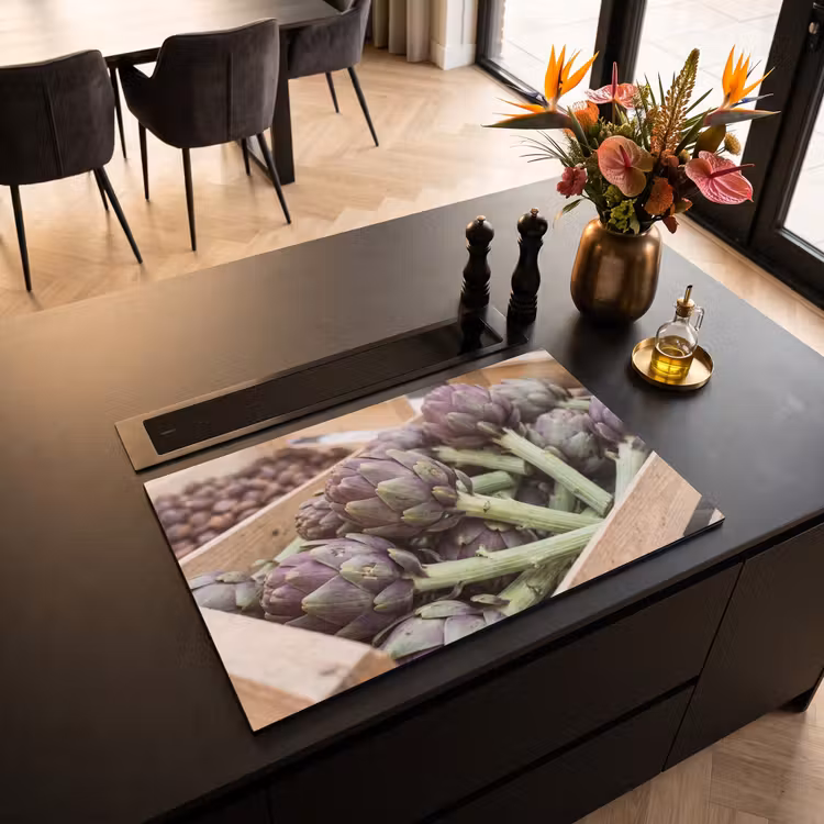 Induction Hob Cover - Vegetables - Market - Fresh - Groenten - Markt - Vers Inductie beschermer vinyl 3mm klein