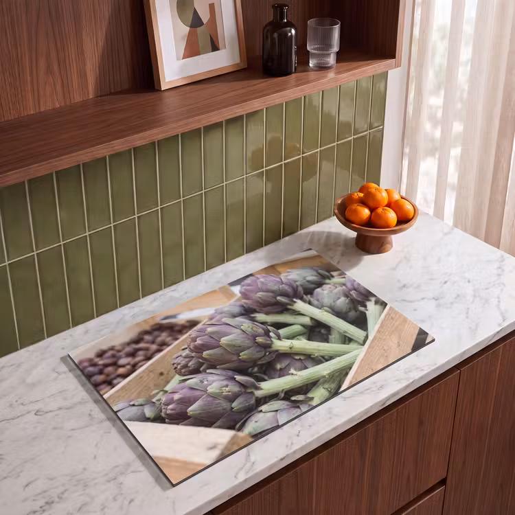 Induction Hob Cover - Vegetables - Market - Fresh - Groenten - Markt - Vers Inductie beschermer vinyl 3mm klein