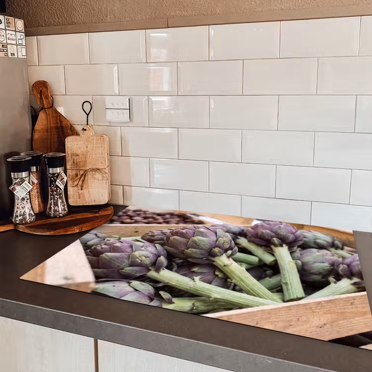 Induction Hob Cover - Vegetables - Market - Fresh - Groenten - Markt - Vers Inductie beschermer vinyl 3mm klein