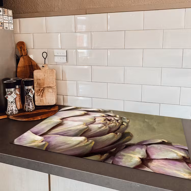 Induction Hob Cover - Vegetables - Still Life - Painting - Groente - Stilleven - Schilderij Inductie beschermer vinyl 3mm klein