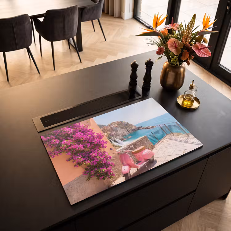Voertuig - Roze - Kust - Zomer - Reizen Inductie beschermer vinyl 3mm klein -sfeer5