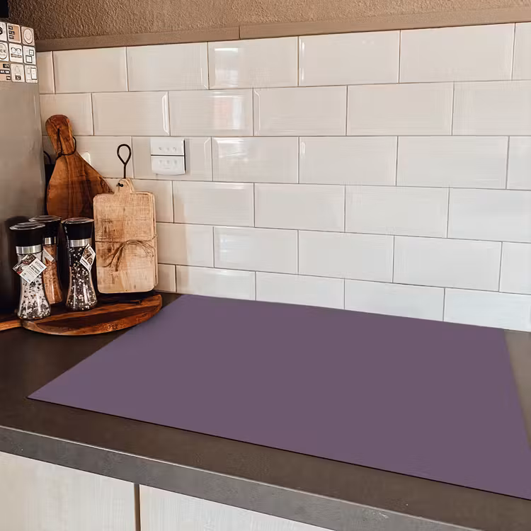 Velvet - Aubergine - Paars Inductie beschermer vinyl 3mm klein 276 -sfeer3