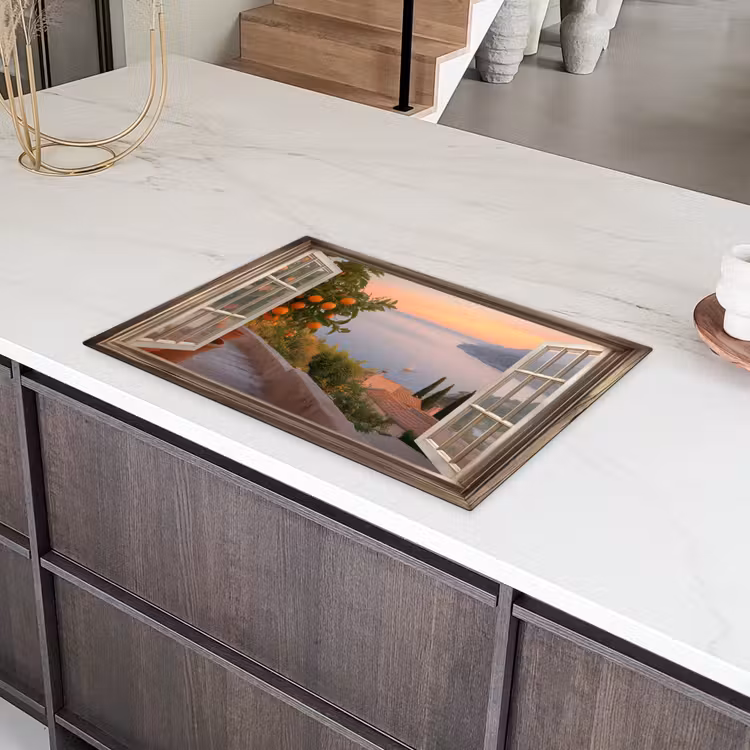 Doorkijk - Uitzicht - Meer - Landschap Inductie beschermer vinyl 3mm klein -sfeer8