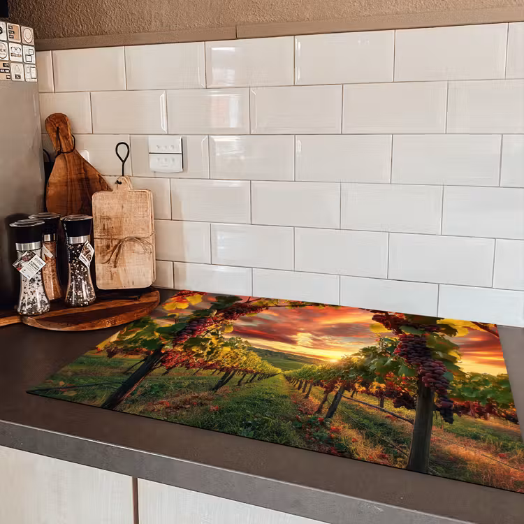 Wijngaard - Druiven - Zonsondergang Inductie beschermer vinyl 3mm klein -sfeer3