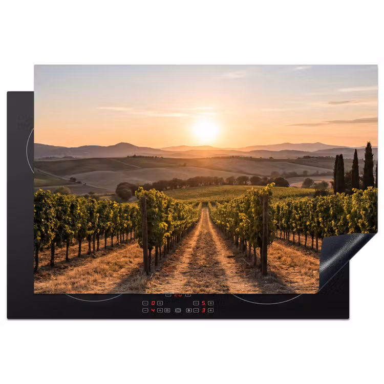 Wijngaard - Zonsondergang - Landschap Inductie beschermer vinyl 3mm klein -3d