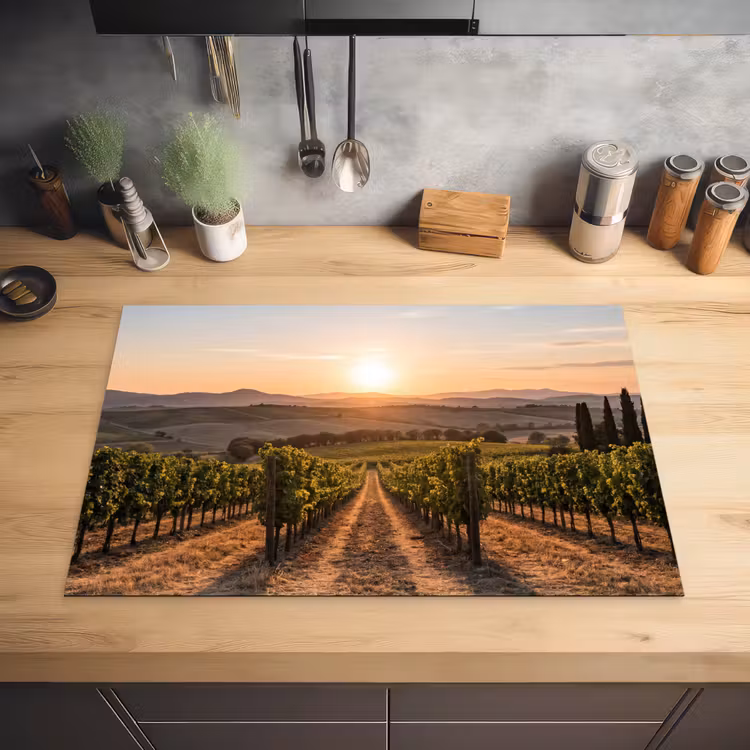 Wijngaard - Zonsondergang - Landschap Inductie beschermer vinyl 3mm klein -sfeer5
