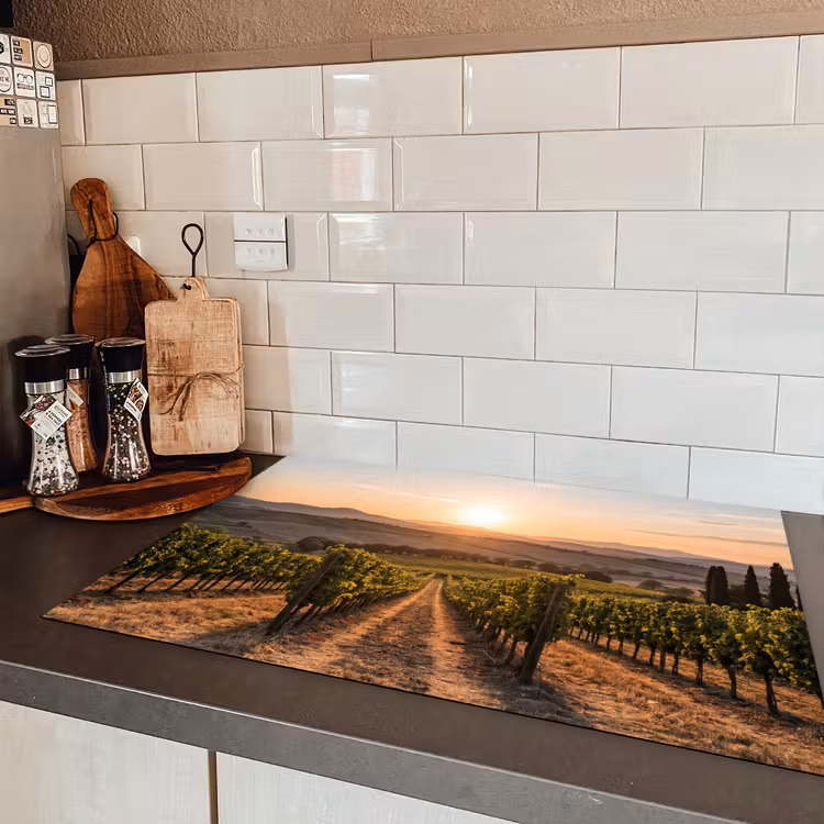 Wijngaard - Zonsondergang - Landschap Inductie beschermer vinyl 3mm klein -sfeer3