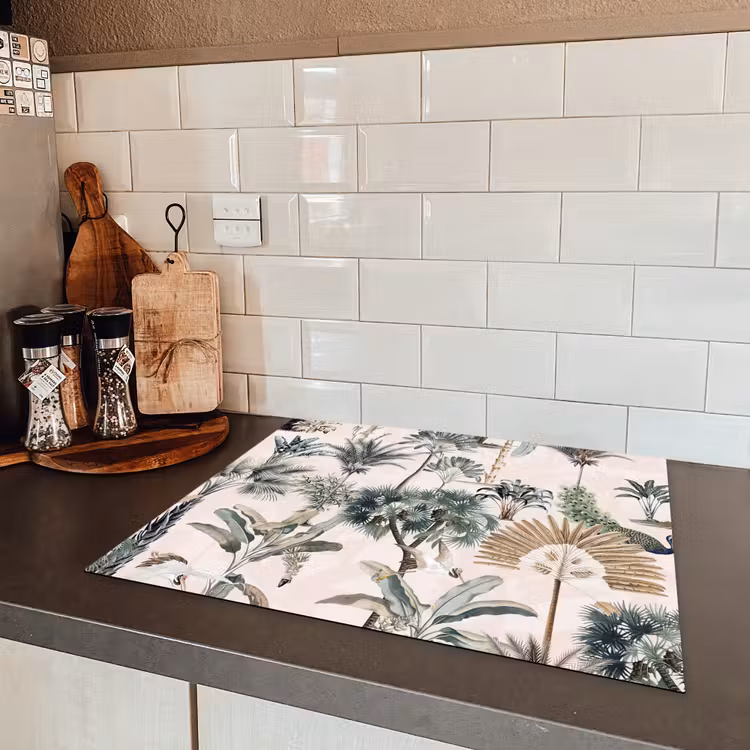 Inductie afdekplaat - Vintage - Jungle - Dieren - Natuur - Inductie beschermer Inductie beschermer vinyl 3mm groot -sfeer3
