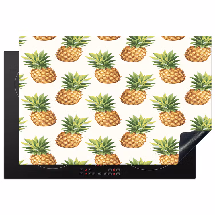 Vintage - Ananas - Blad Inductie beschermer vinyl 3mm klein 276 -3d