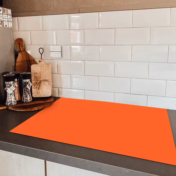 Vivid - Amber - Oranje Inductie beschermer vinyl 3mm klein 276 -sfeer3