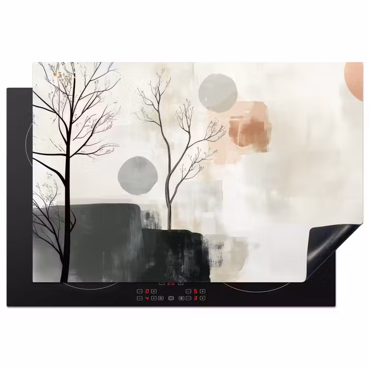 Wabi sabi - Beige - Plant Inductie beschermer vinyl 3mm klein -3d